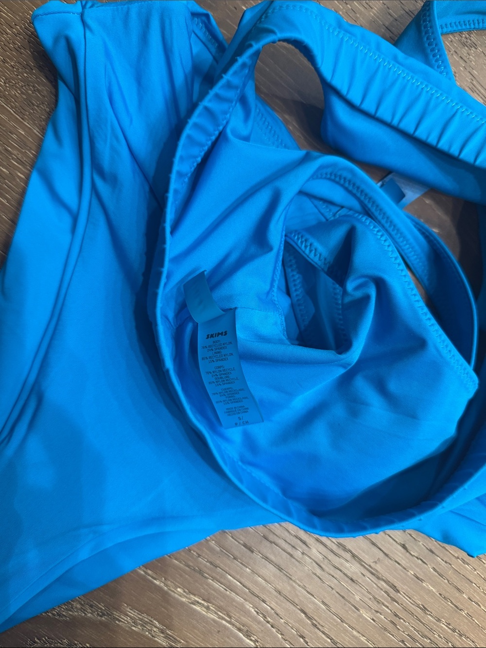 SKIMS Blue Scoop Neck High Waisted Bikini Set Size Small - Picture 4 of 5